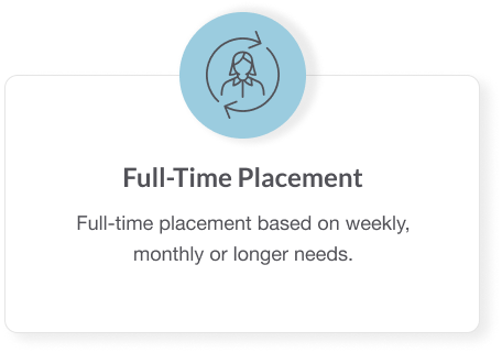 Full-time staffing based on weekly, monthly, or longer needs.